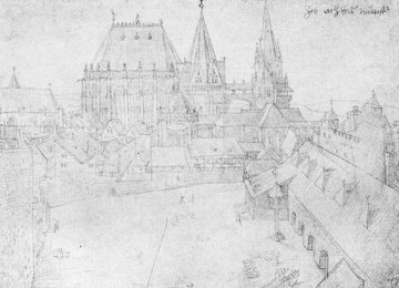 Albrecht Dürer, Katedra w Akwizgranie. Widok z około 1520 r.