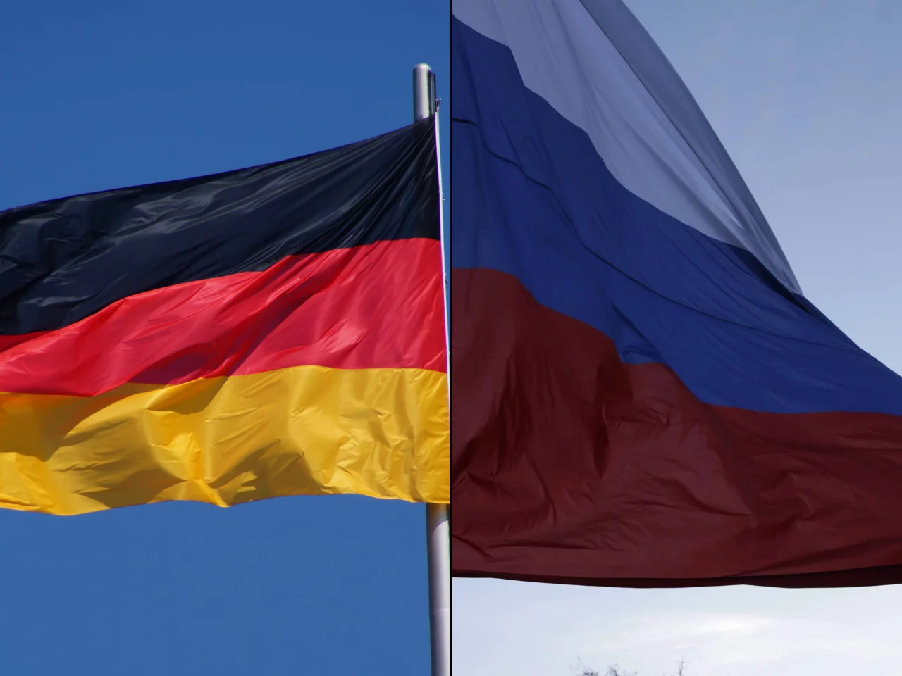 Flagi Niemiec i Rosji