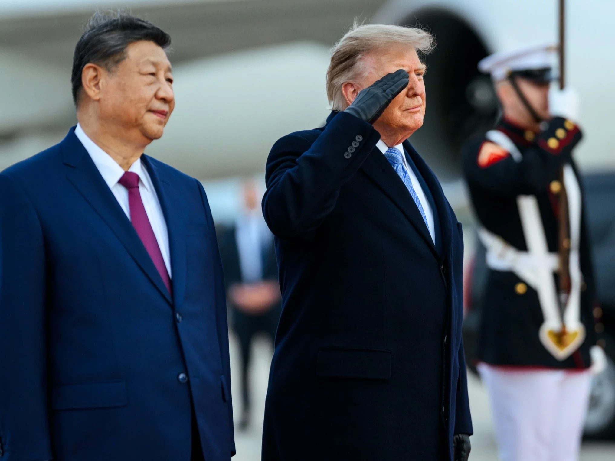 Przywódca Chin Xi Jinping i prezydent USA Donald Trump