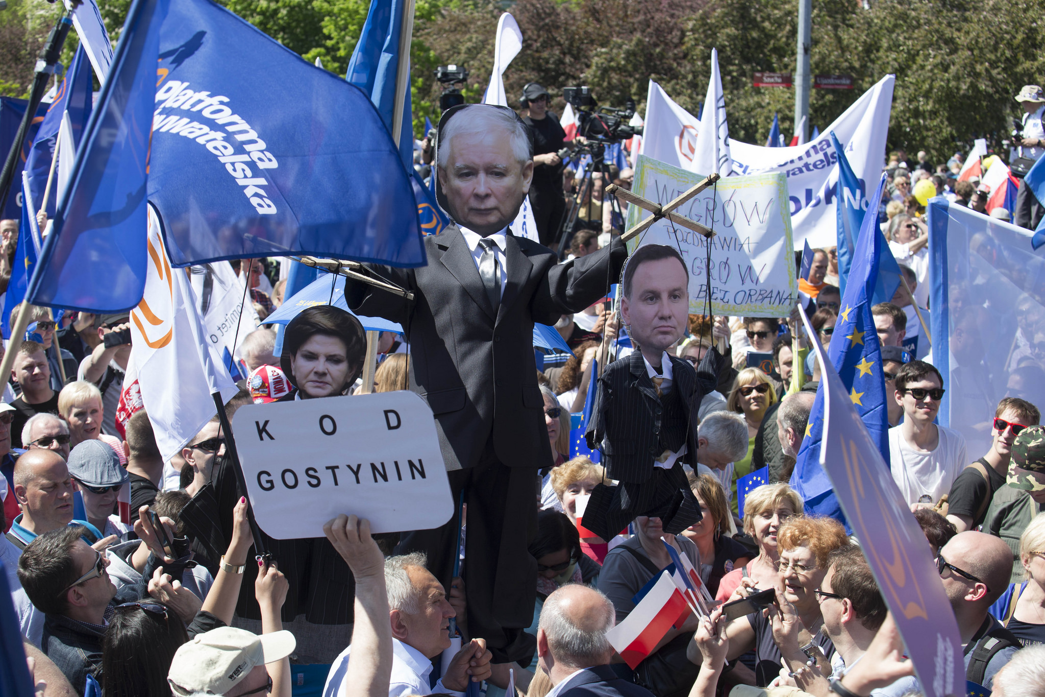 Maj 2017. Antyrządowa manifestacja pod hasłem "Jesteśmy i będziemy w Europie"