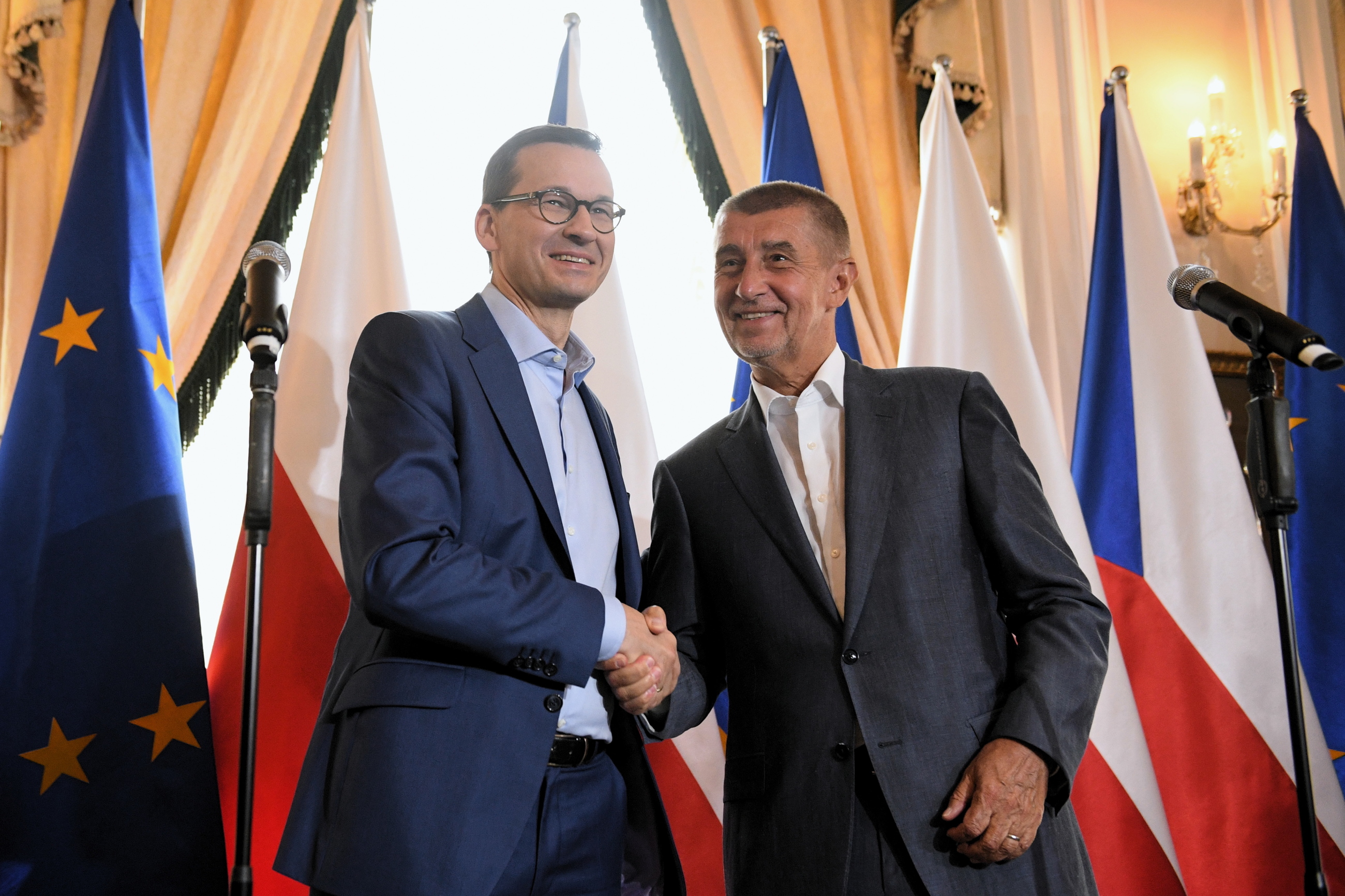 Premier RP Mateusz Morawiecki oraz premier Czech Andrej Babis