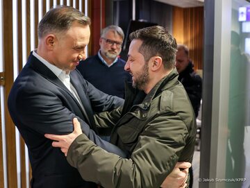 Andrzej Duda i Wołodymyr Zełenski podczas spotkania w Polsce