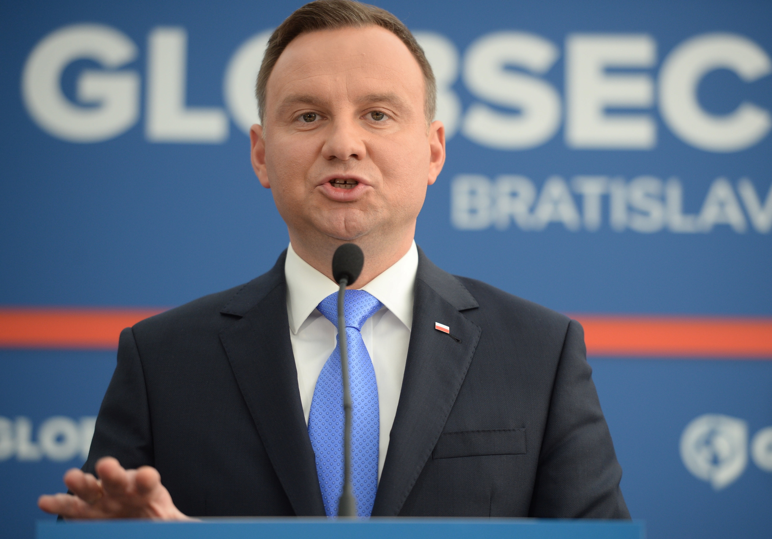 Andrzej Duda na konferencji w Bratysławie