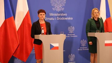Anna Hubaczkova i Anna Moskwa na wspólnej konferencji prasowej