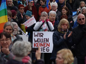 Antywojenny protest w Berlinie