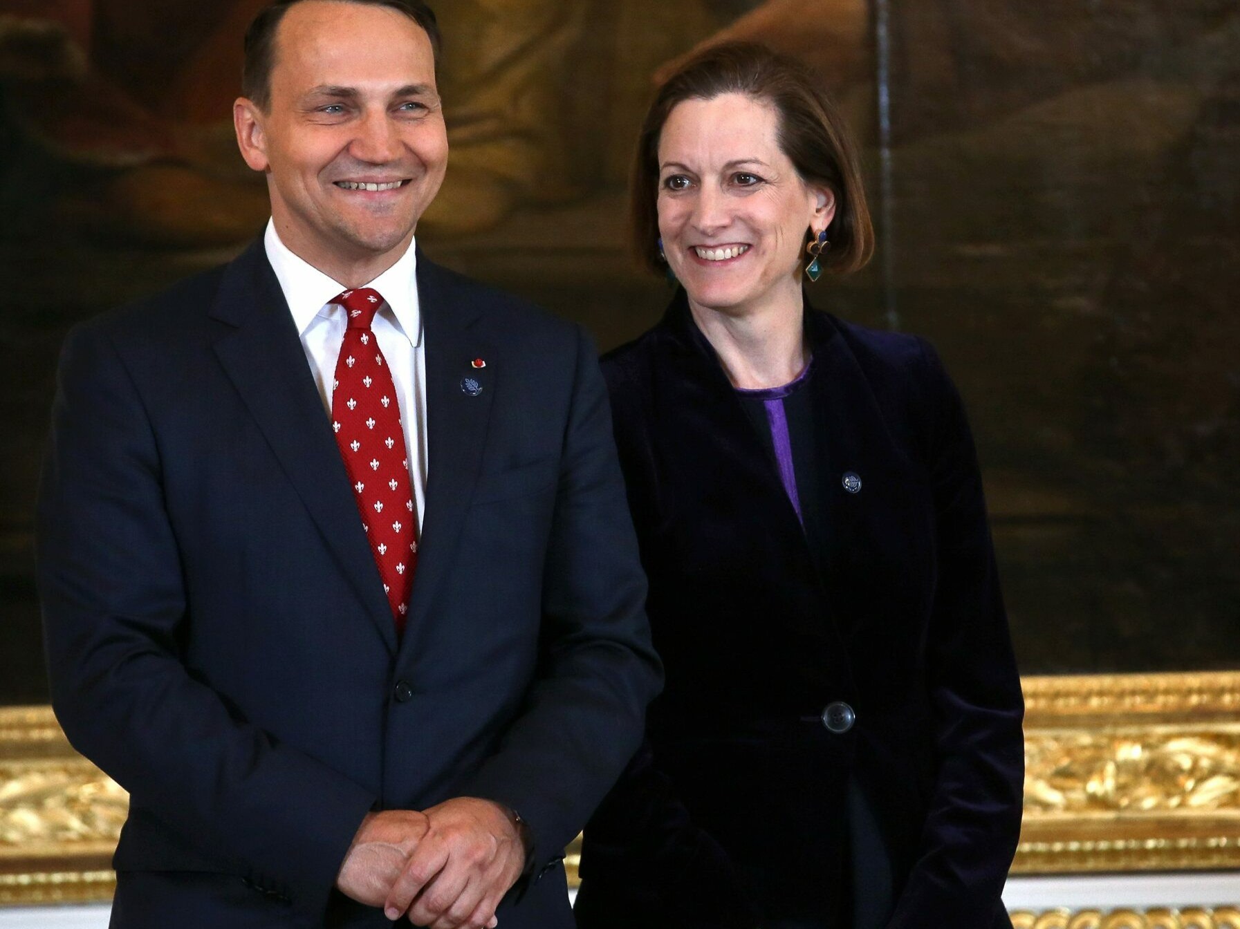 Radosław Sikorski i Anne Applebaum na Zamku Królewskim w Warszawie