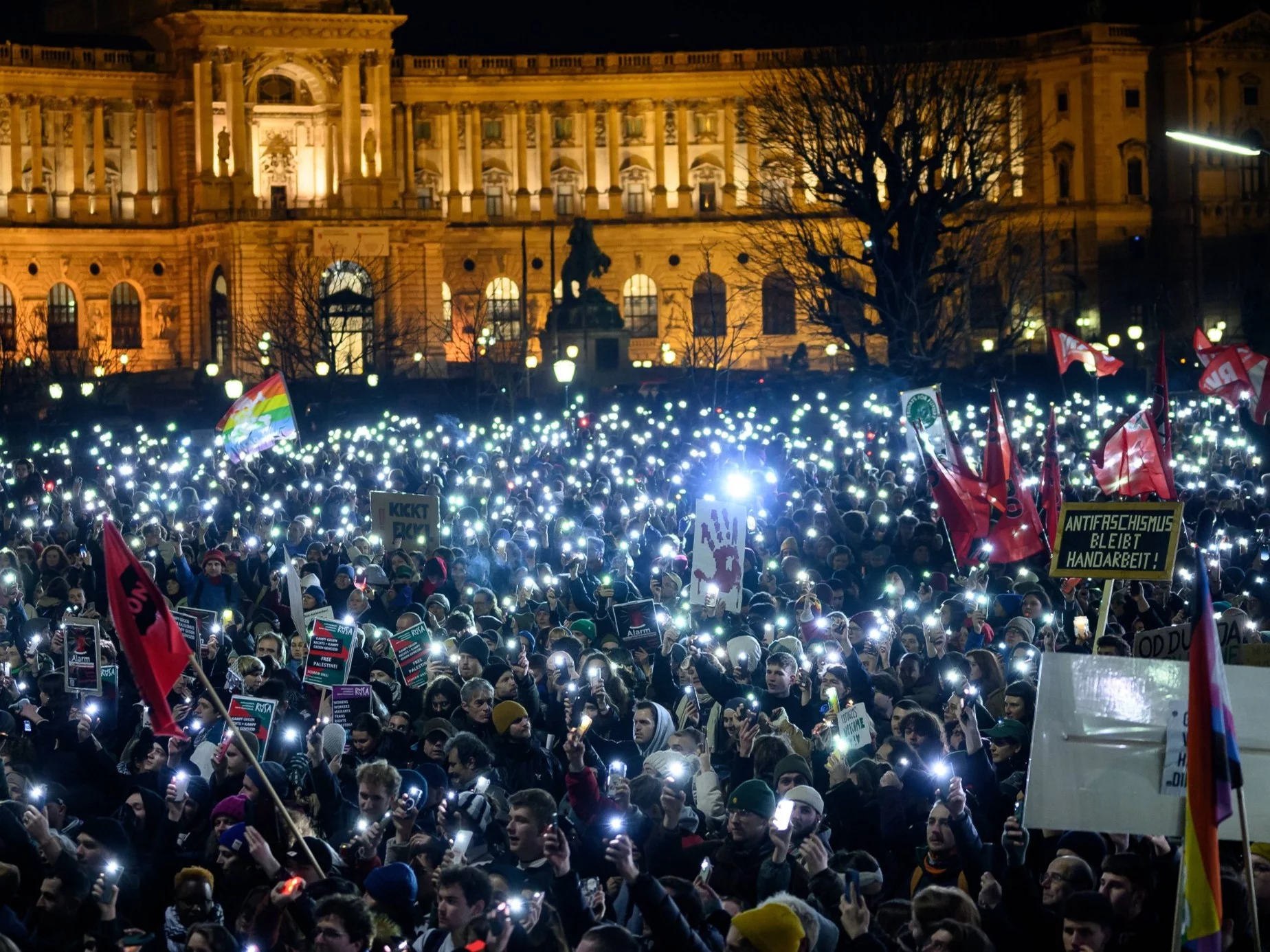 Austria. Protest przed Urzędem Kanclerza Federalnego