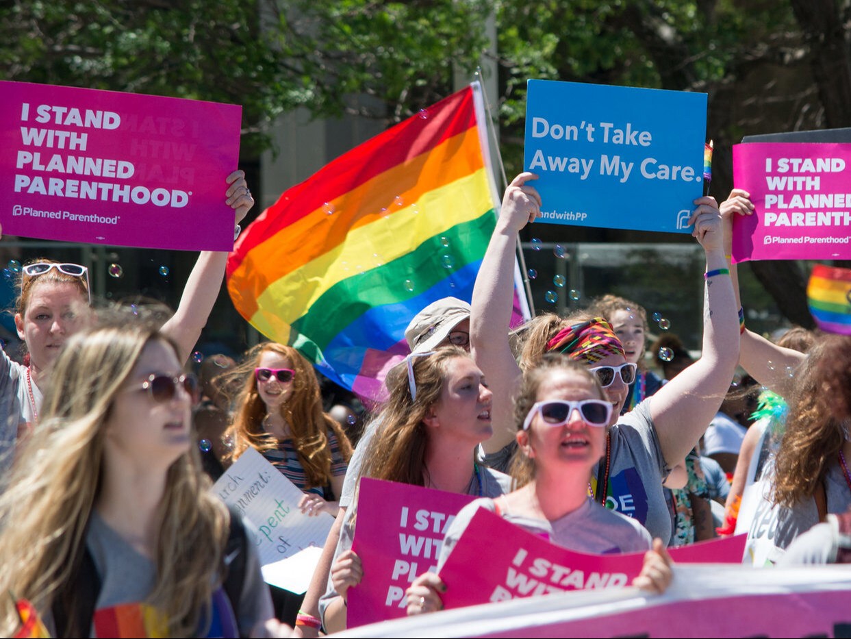 Manifestacja poparcia dla Planned Parenthood, zdjęcie ilustracyjne