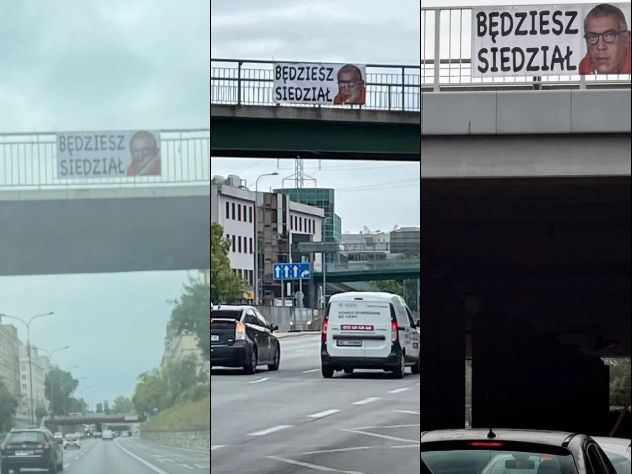 Banery o Giertychu w Warszawie. "Będziesz siedział"