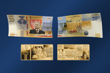 Banknot oraz moneta „Lech Kaczyński. Warto być Polakiem”