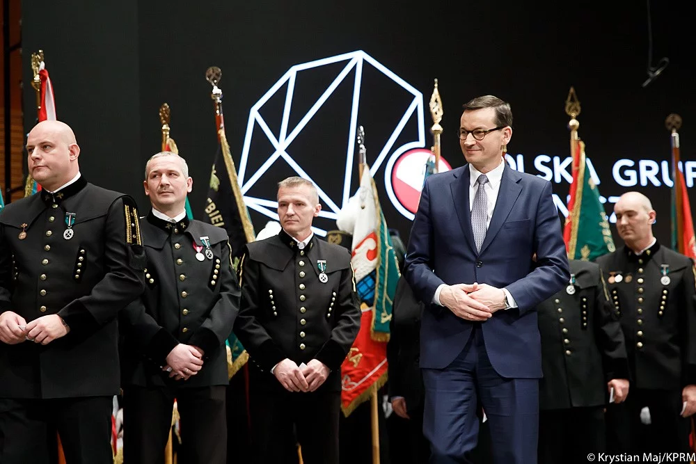 Mateusz Morawiecki z górnikami