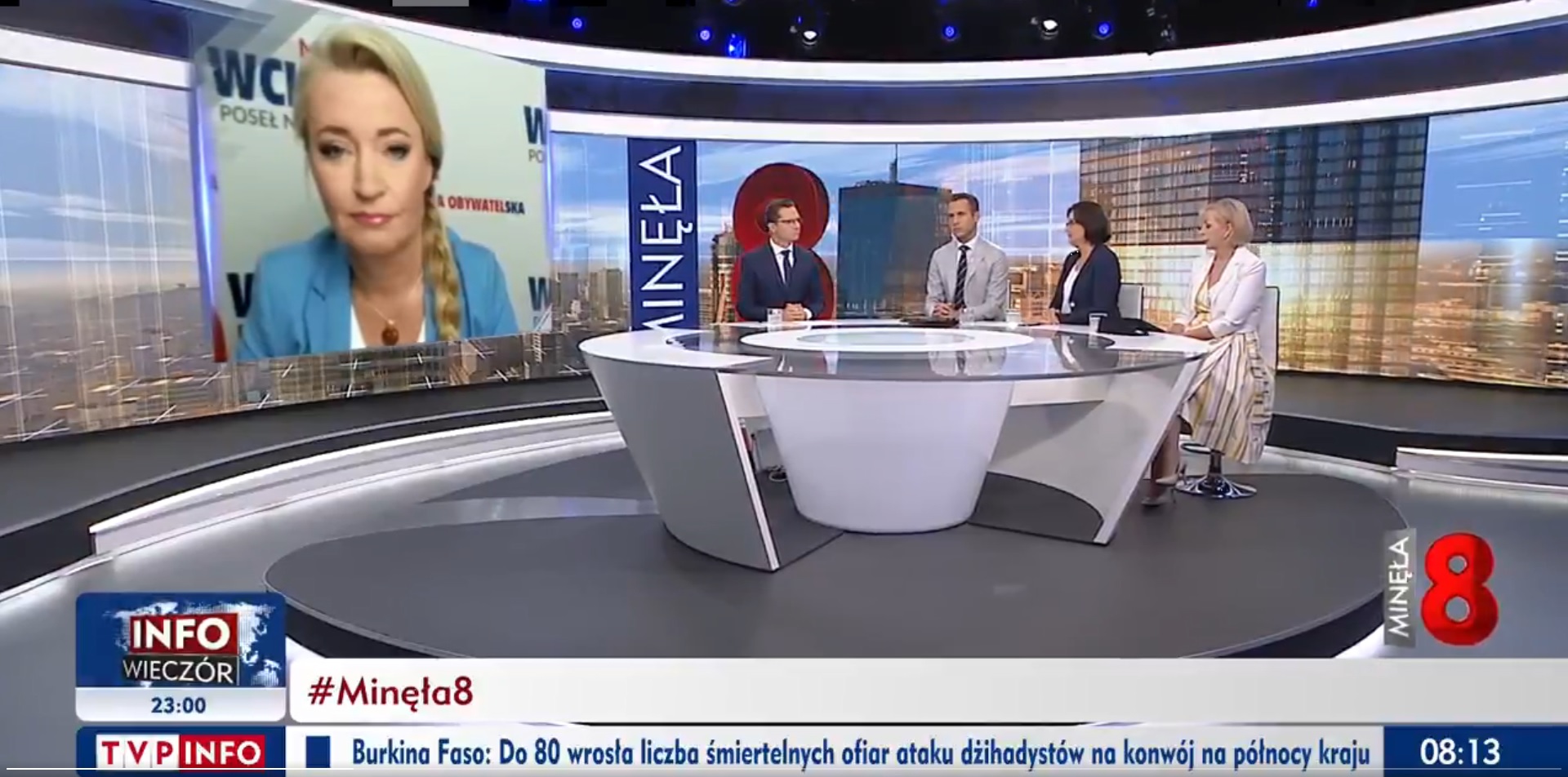 Anita Sowińska (druga z prawej) była gościem programu "Minęła 8"