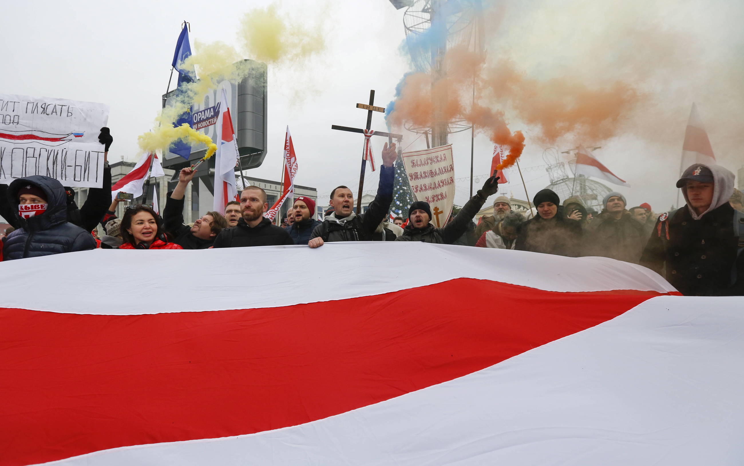 Białoruś: Protest i marsz przeciwko integracji z Rosją