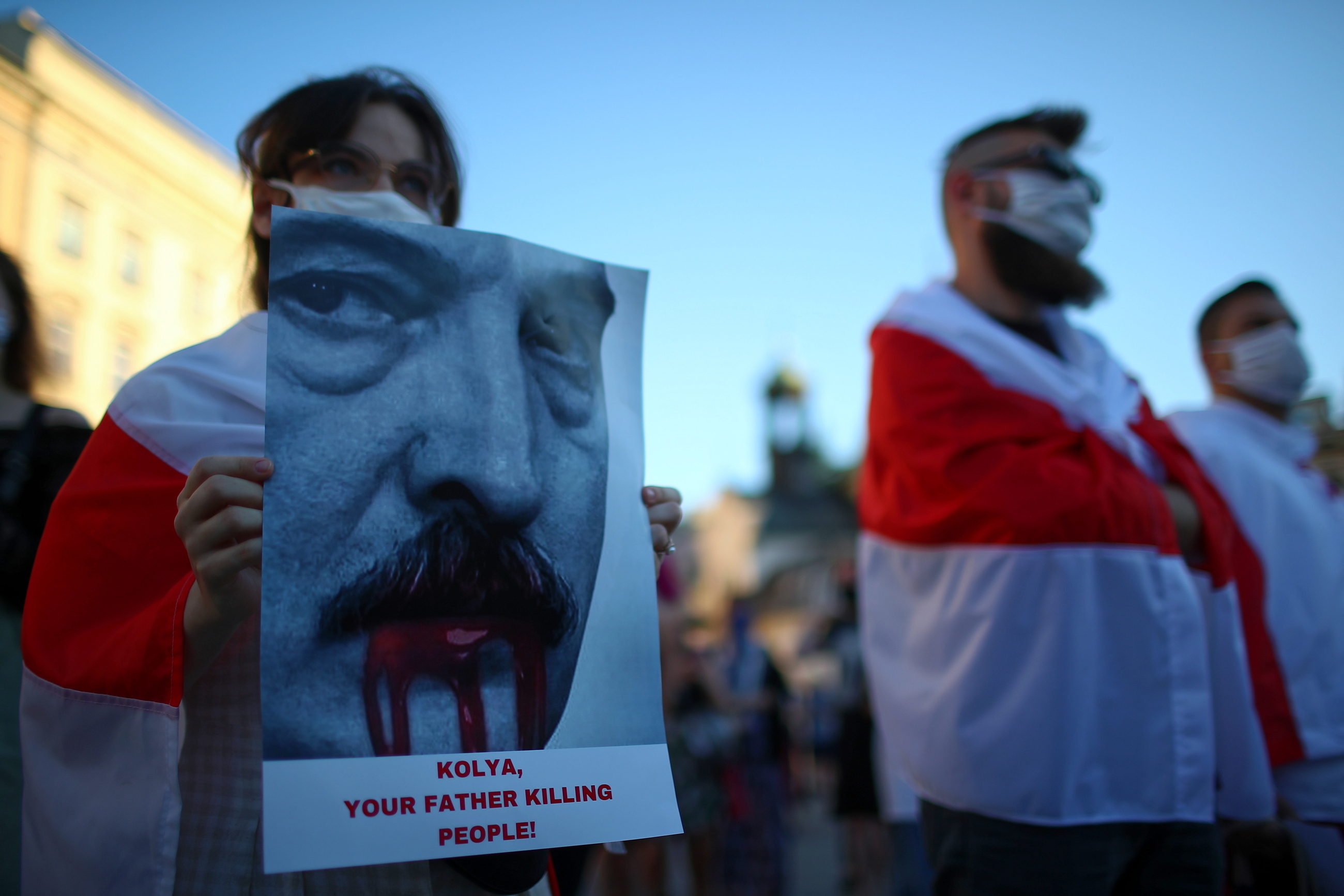 Kraków: Manifestacja solidarności z Białorusią