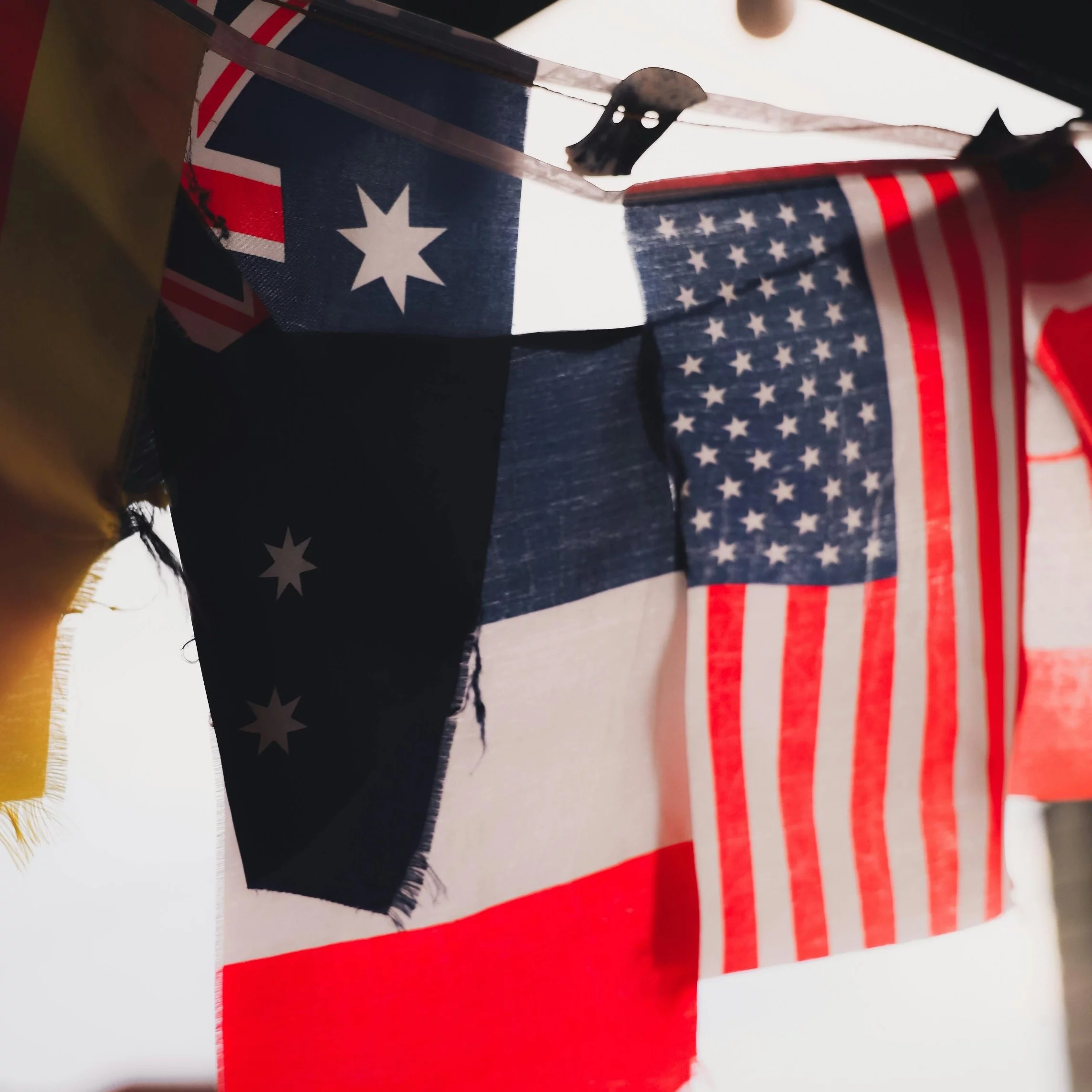 Flagi Australii, Francji i USA