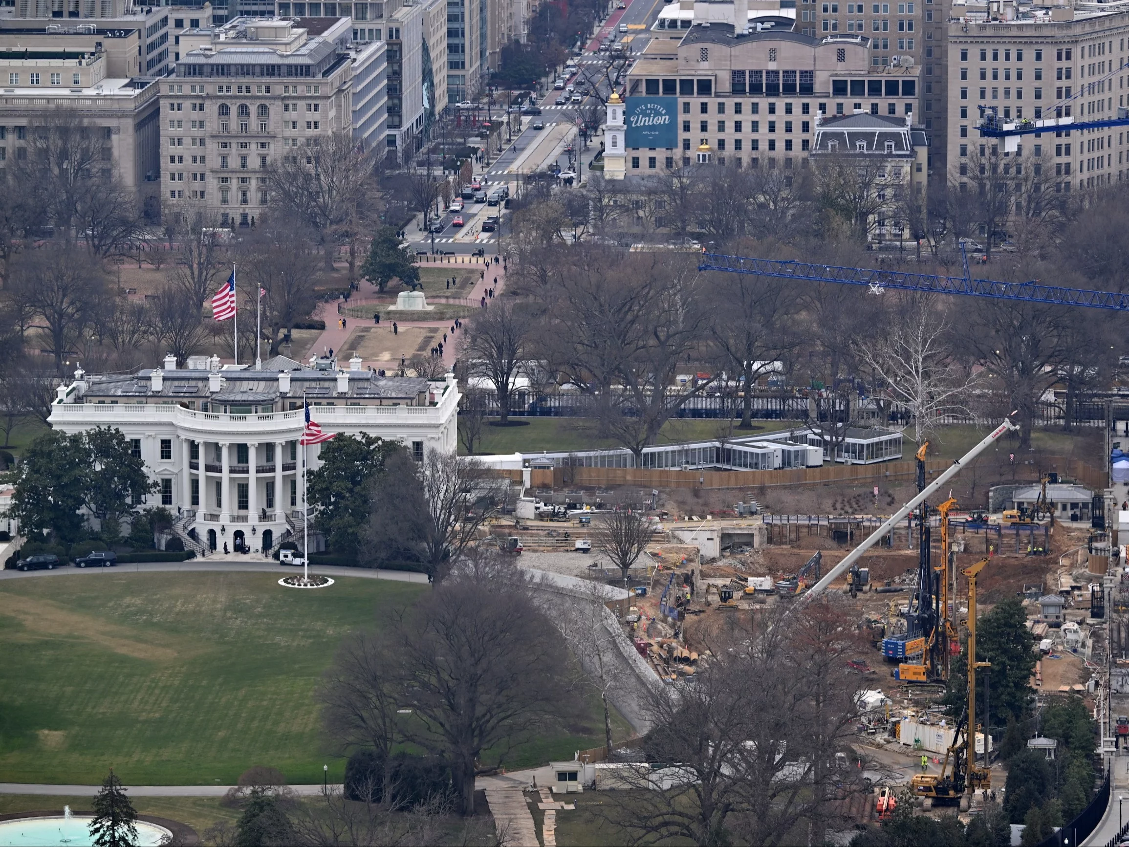 Budowa sali balowej na terenie Białego Domu