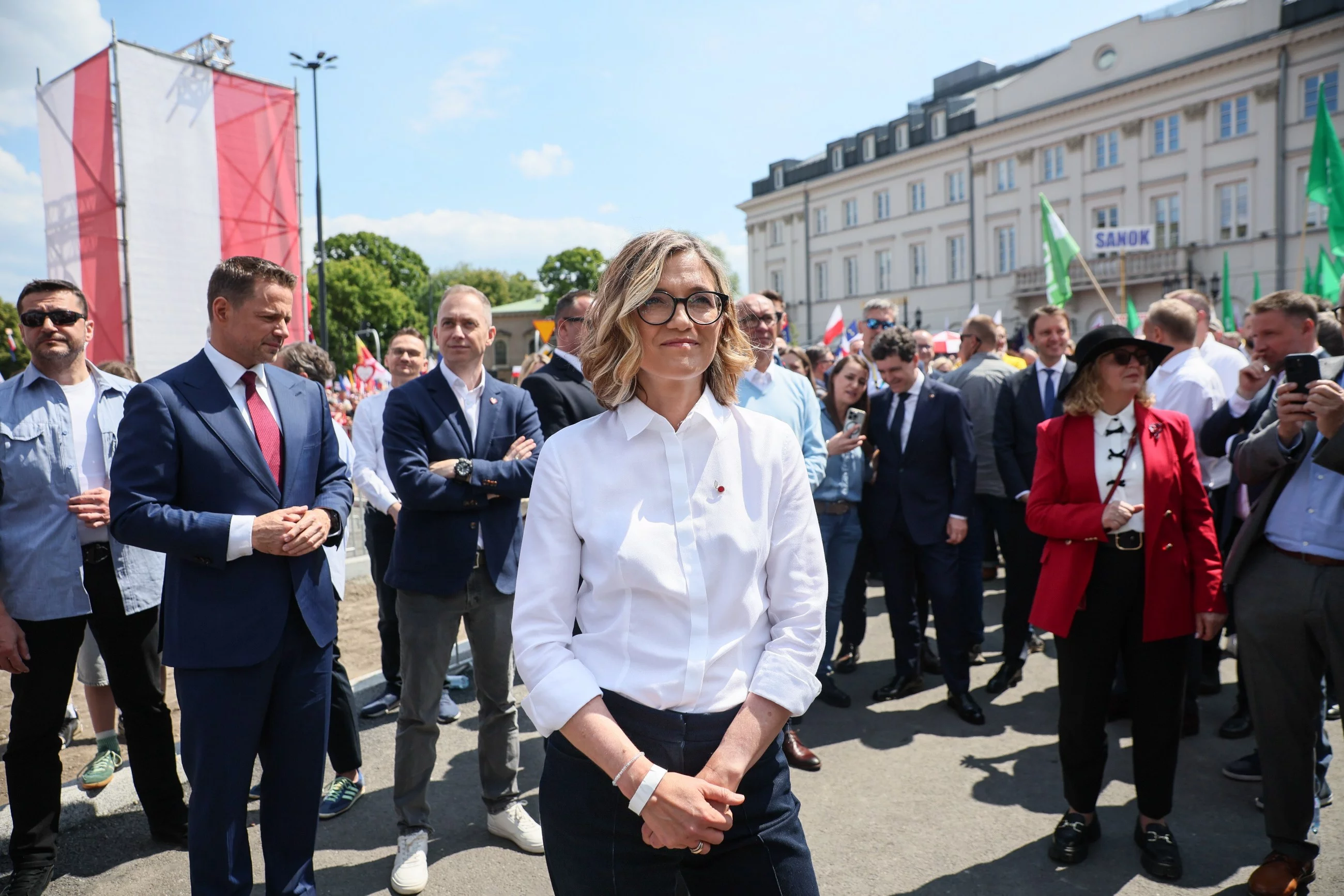 Magdalena Biejat na marszu KO