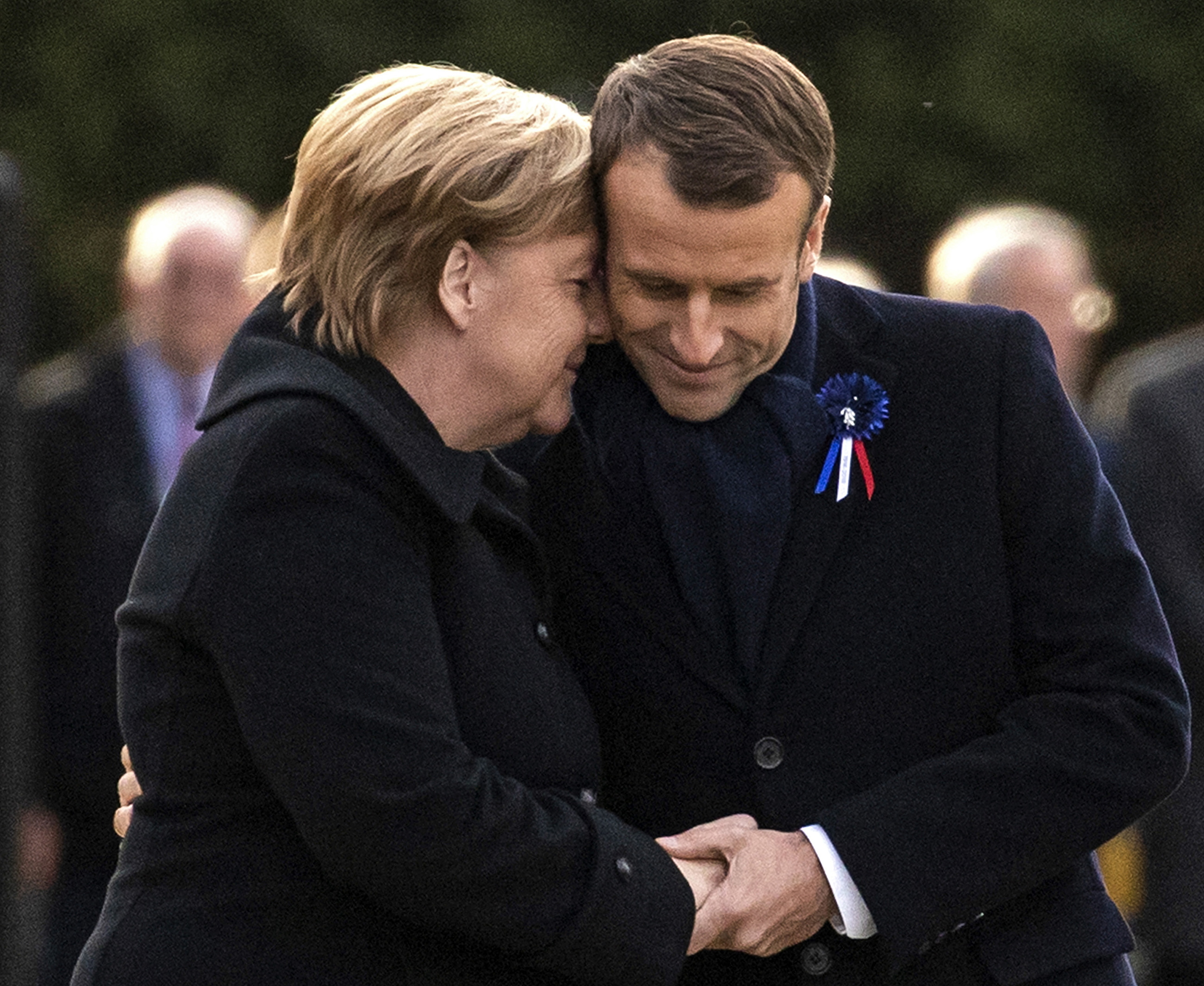 Kanclerz Niemiec Angela Merkel i prezydent Francji Emmanuel Macron