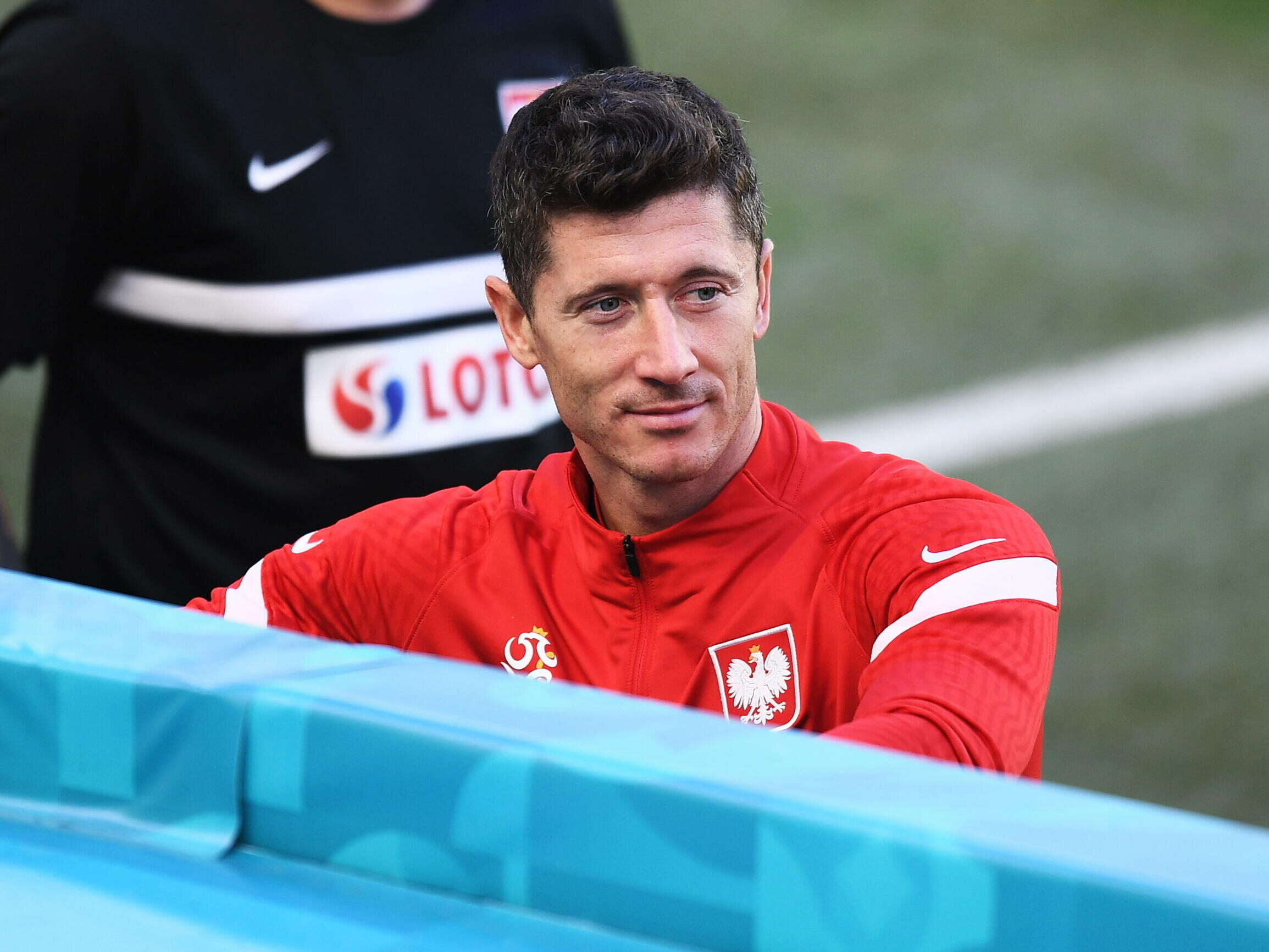 Euro 2020. Kapitan piłkarskiej reprezentacji Polski Robert Lewandowski podczas treningu kadry w Gdańsku