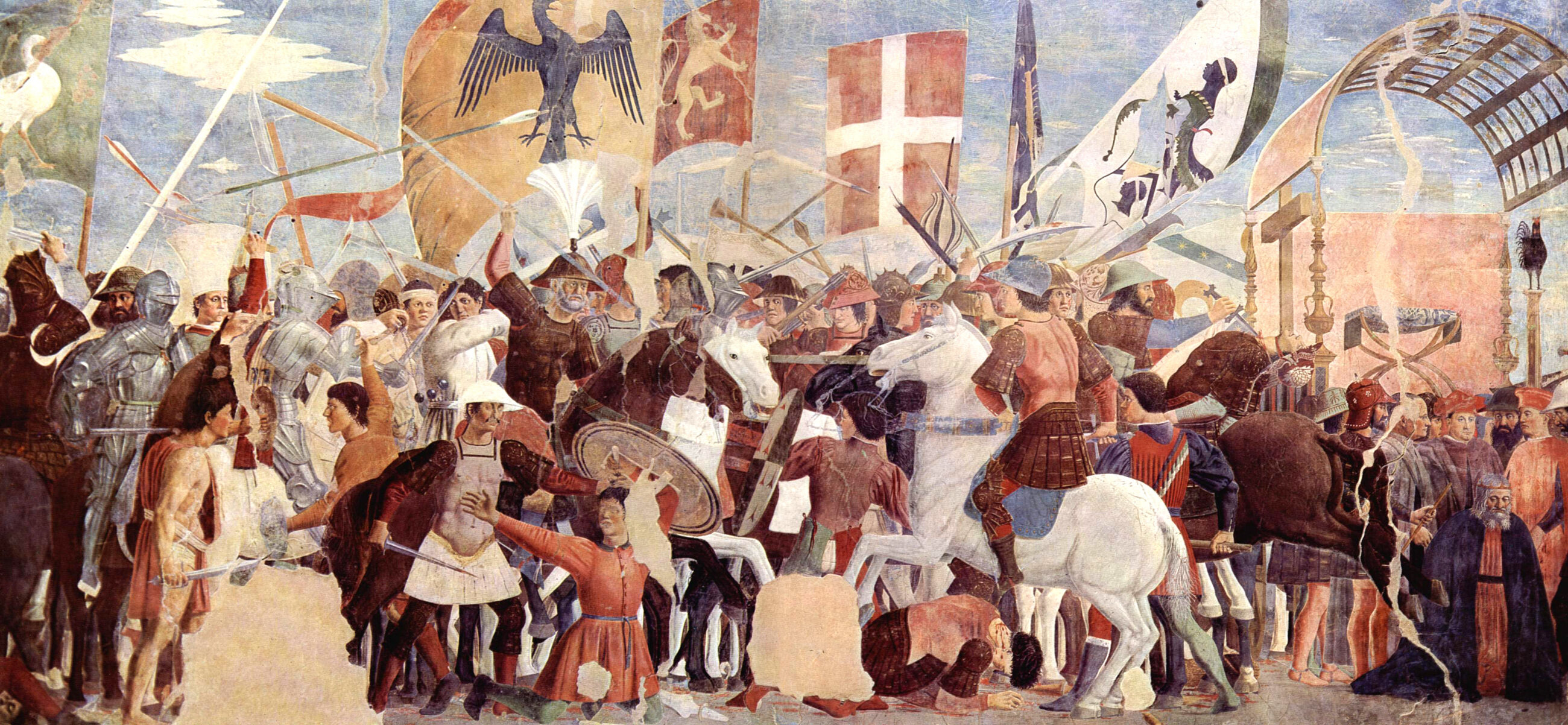 Bitwa między bizantyńskimi wojskami Herakliusza i Persami Chosroesa II, fresk Piero della Francesca z XV wieku