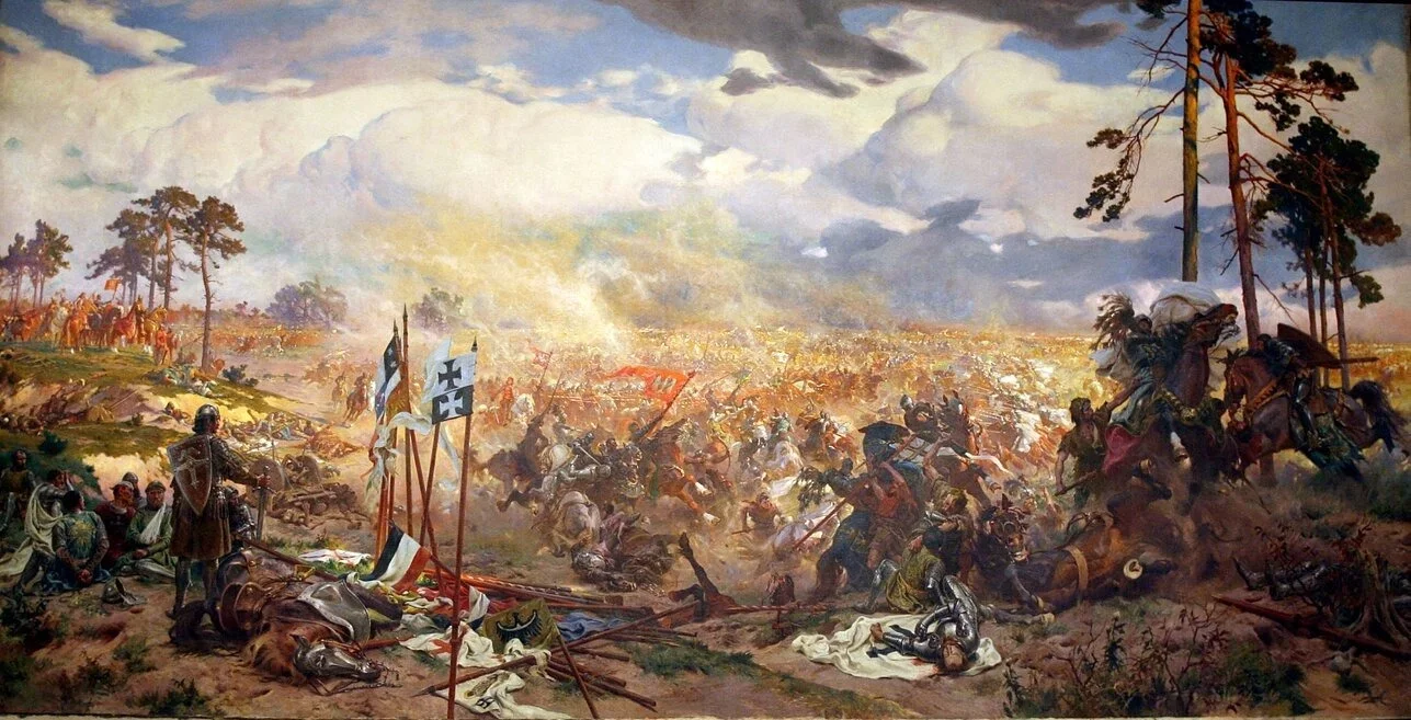 Bitwa pod Grunwaldem. Mal. Zygmunt Rozwadowski (1870–1950) i Tadeusz Popiel (1863–1913)