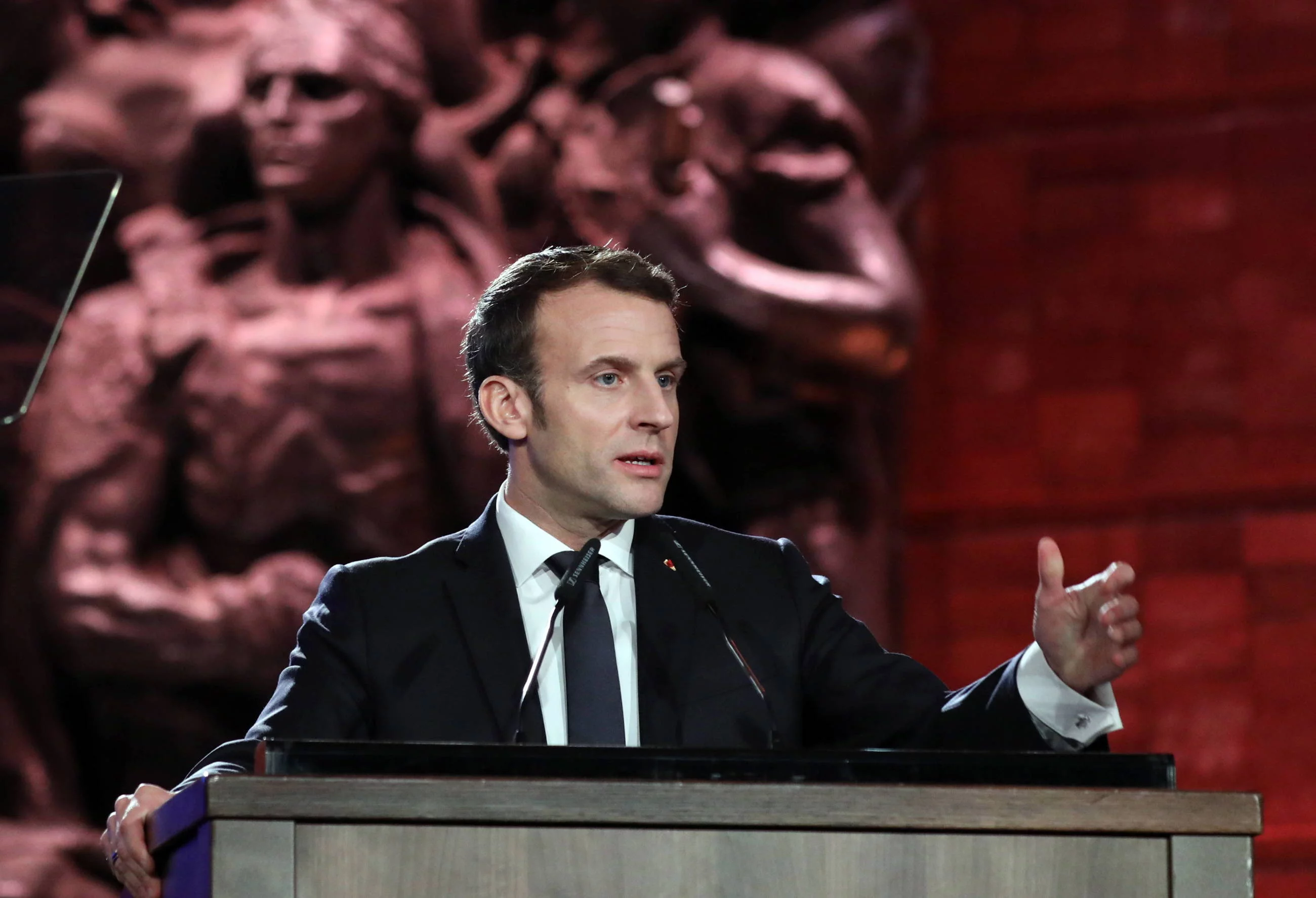 Prezydent Macron przemawia podczas Światowego Forum Holokaustu w Jerozolimie