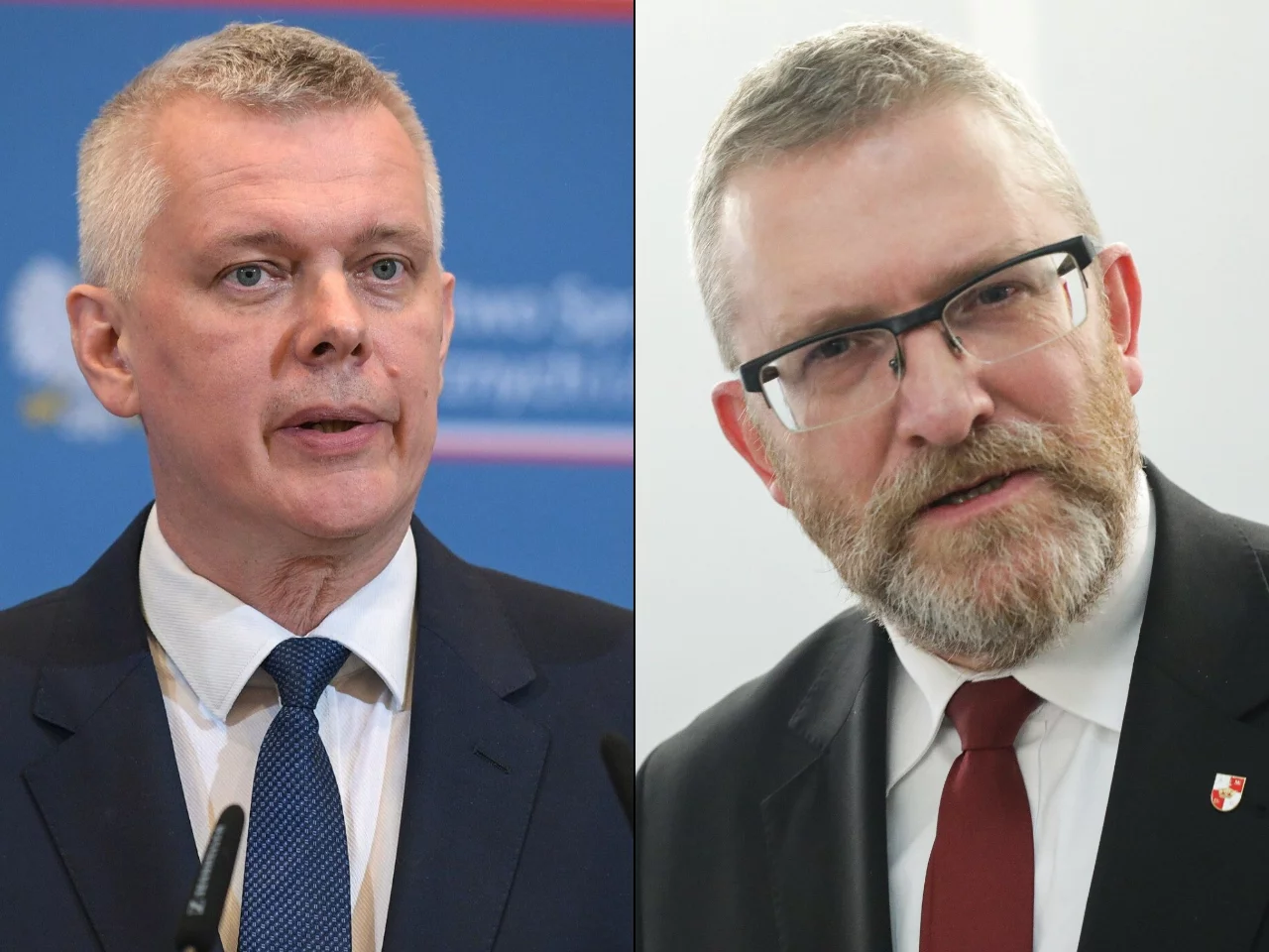 Tomasz Siemoniak (L) i Grzegorz Braun (P)