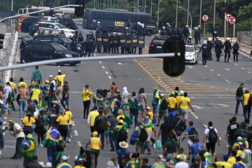 Brazylia. Protest zwolenników byłego prezydenta Jaira Bolsonaro