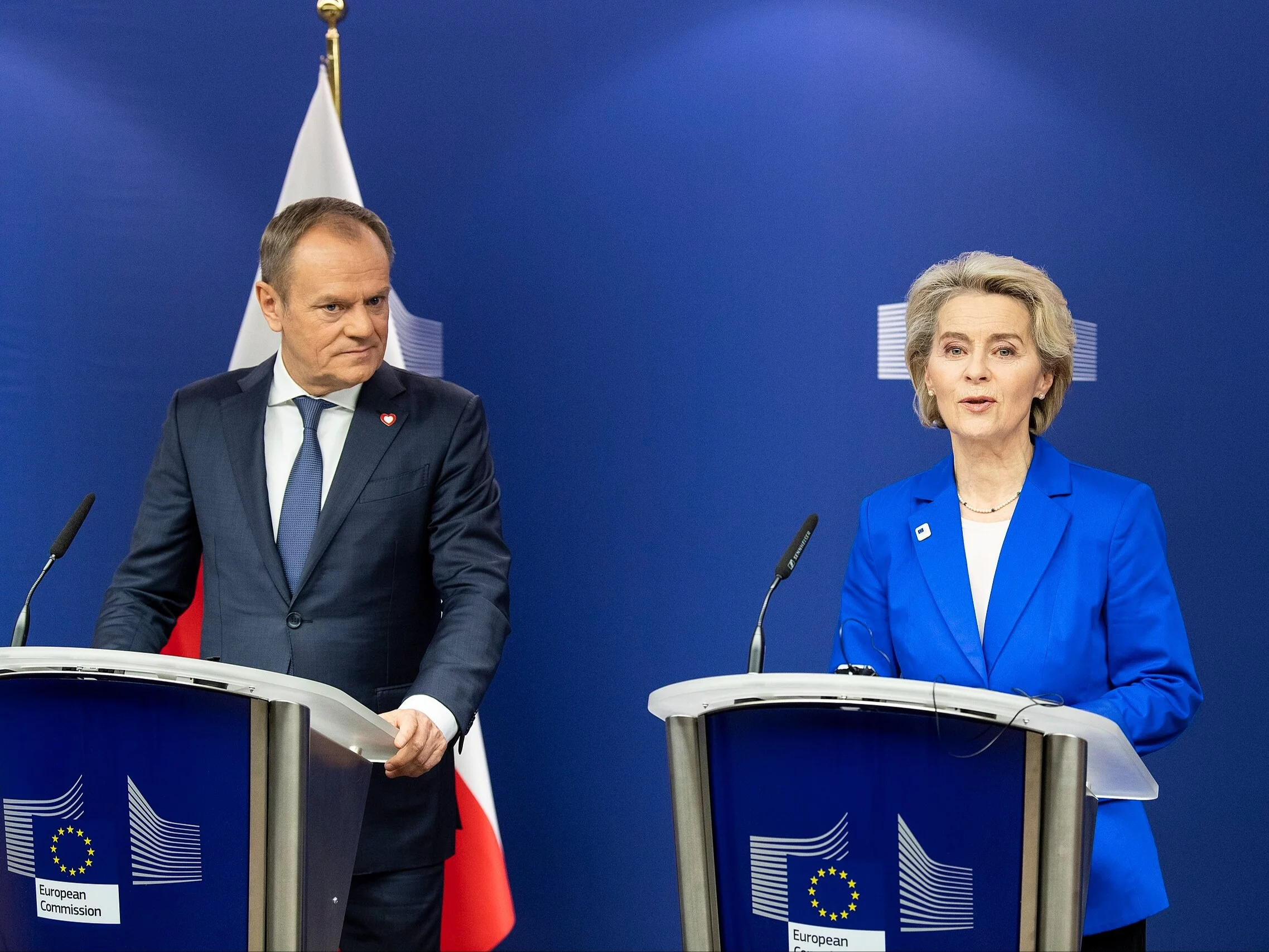 Premier Donald Tusk i przewodnicząca KE Ursula von der Leyen