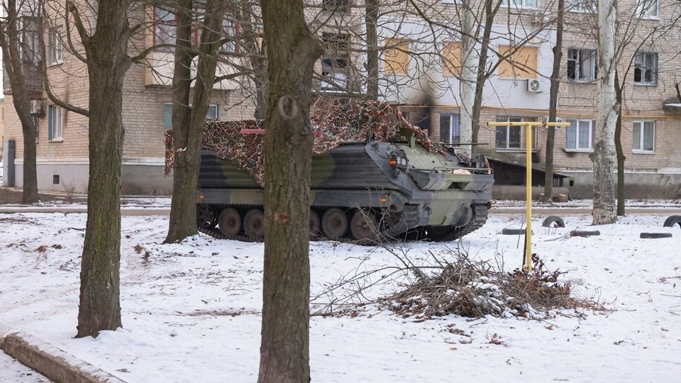 Bachmut, Ukraina. Czołg wojsk ukraińskich.