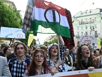 Budapeszt. Protest przeciw ustawie dot. nauczycieli