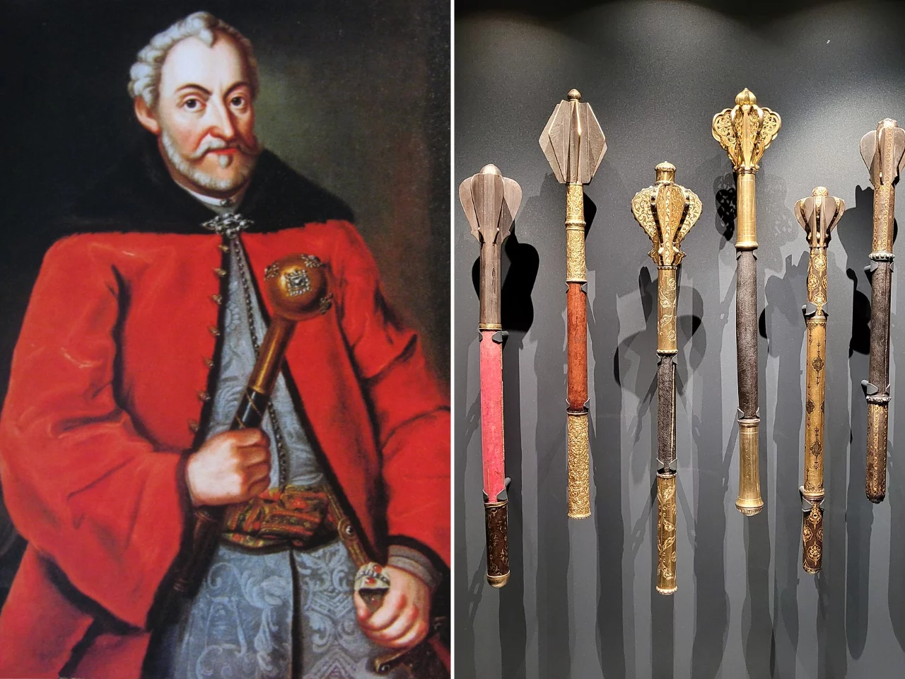 Hetman Jan Zamoyski trzymający buławę  /  Buzdygany z XVI, XVII i XVIII wieku