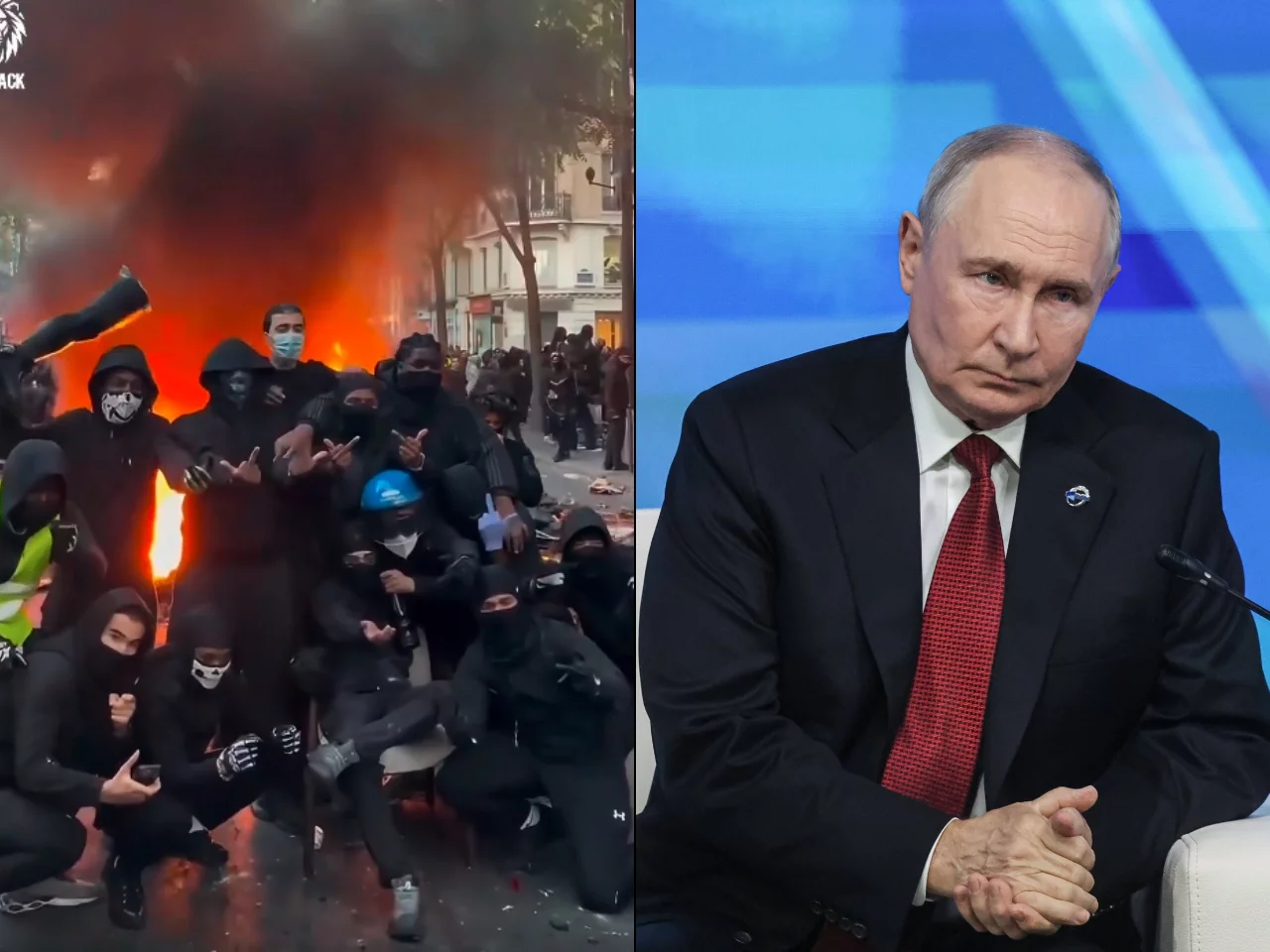 Protesty "studentów" we Francji. Władimir Putin