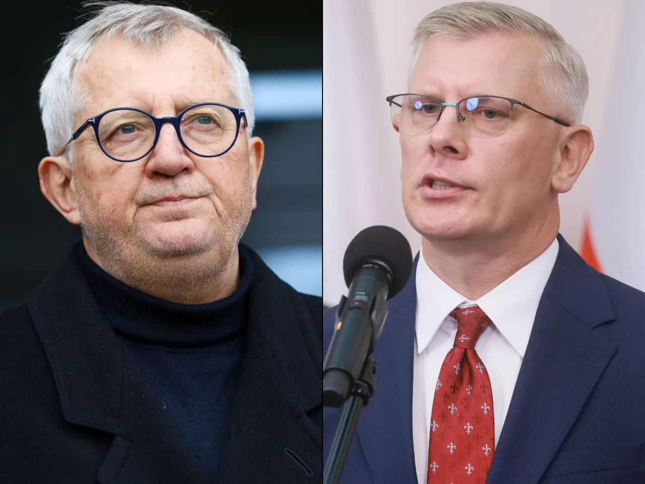 Szef Kancelarii Sejmu Marek Siwiec i szef BBN Sławomir Cenckiewicz