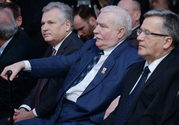 Byli prezydenci: Aleksander Kwaśniewski, Lech Wałęsa i Bronisław Komorowski