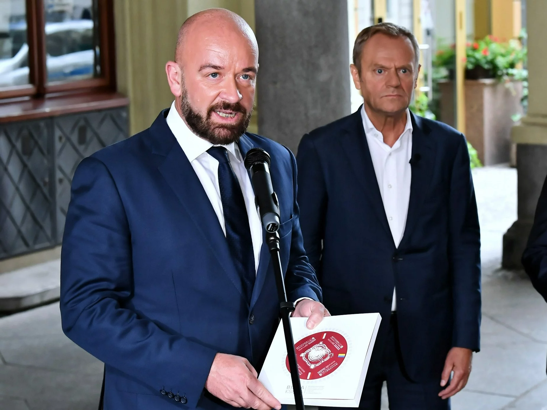 Prezydent Wrocławia Jacek Sutryk i przewodniczący PO Donald Tusk