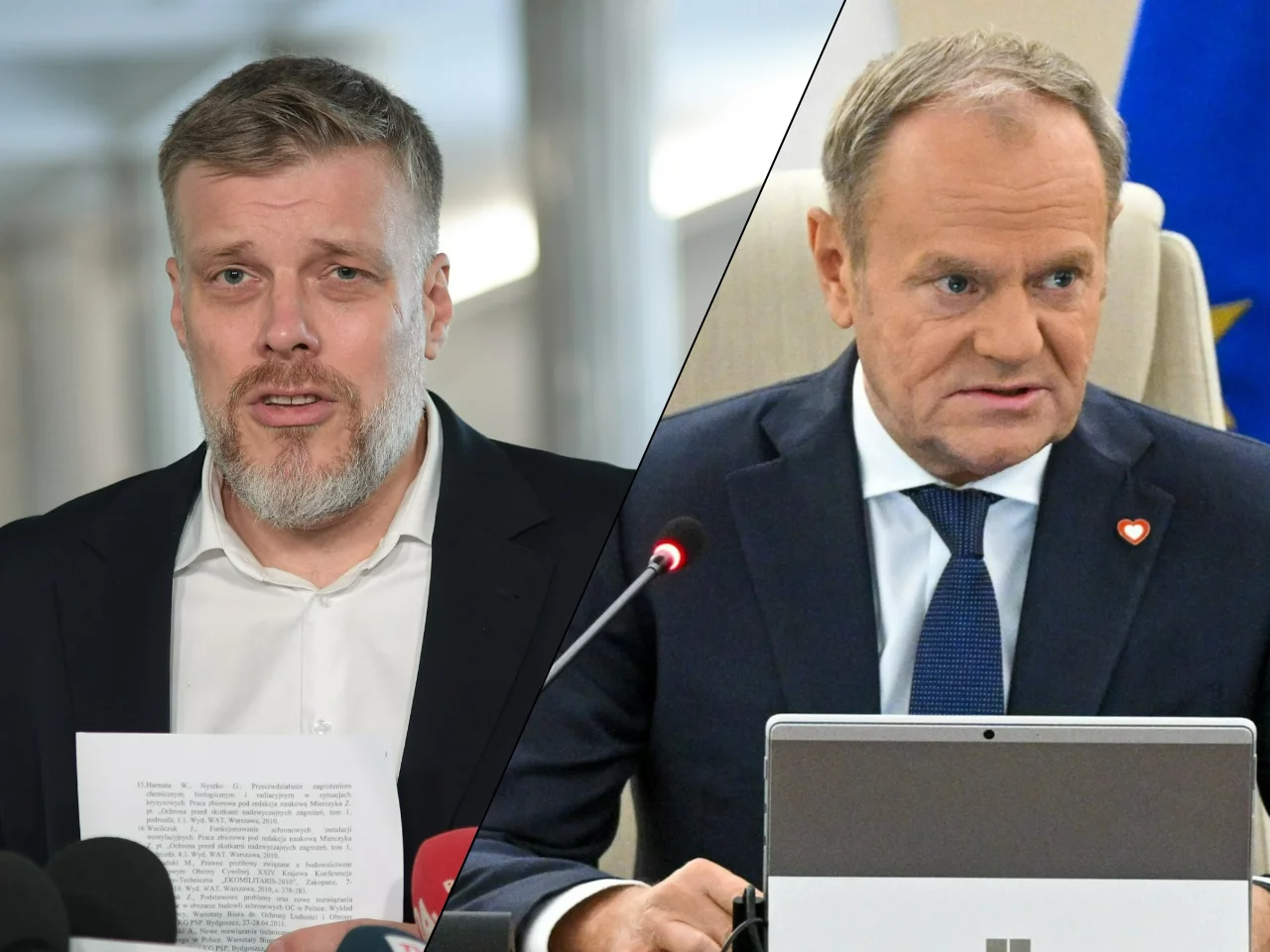 Adrian Zandberg i Donald Tusk