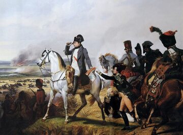 Cesarz Napoleon w czasie bitwy pod Wagram, mal. H. Vernet