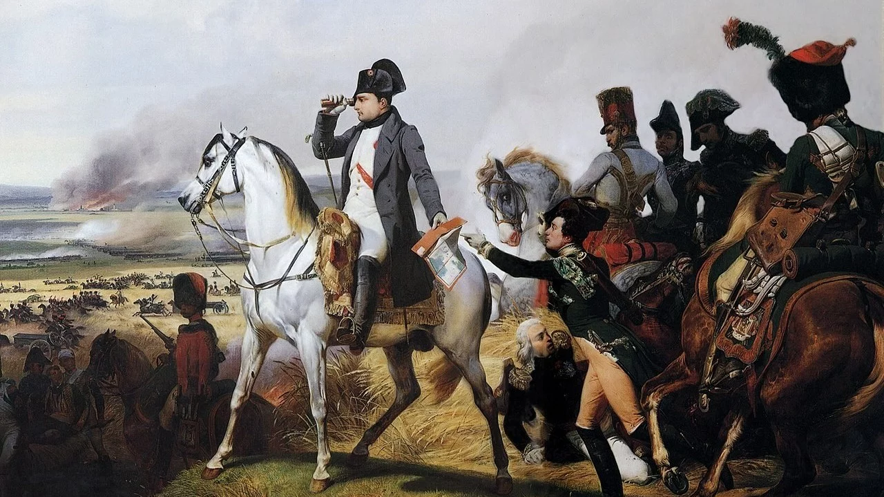 Cesarz Napoleon w czasie bitwy pod Wagram, mal. H. Vernet