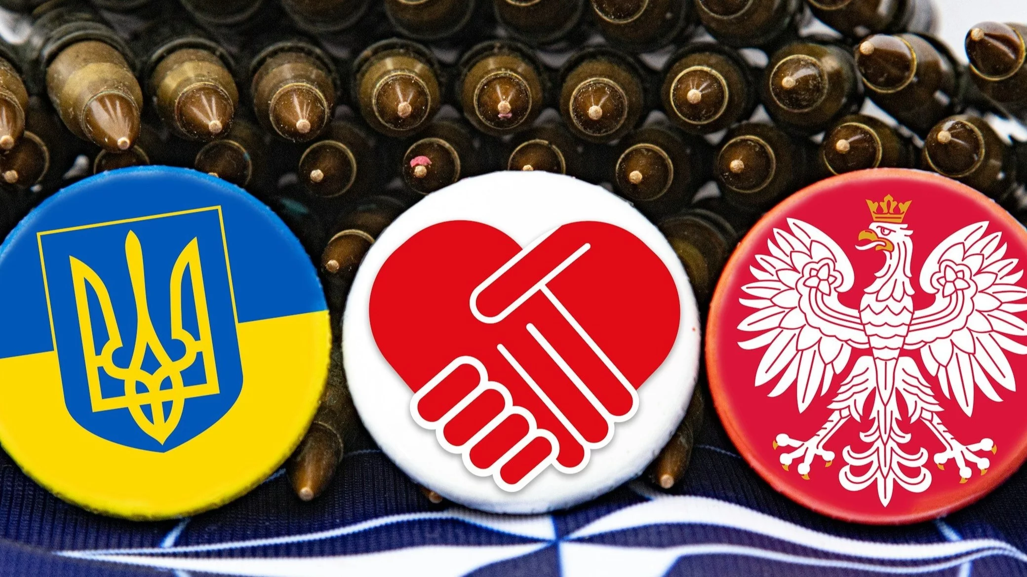 Naboje, Polska, Ukraina wlepki. Zdj. ilustracyjne