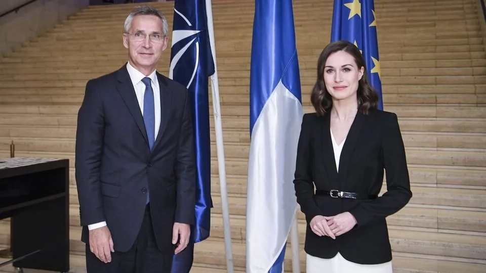 Sekretarz Generalny NATO Jens Stoltenberg i premier Finlandii Sanna Marin