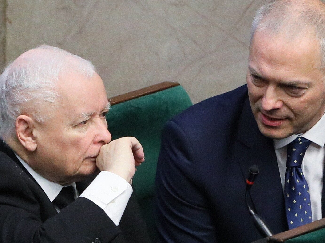 Jarosław Kaczyński i Jacek Żalek w Sejmie