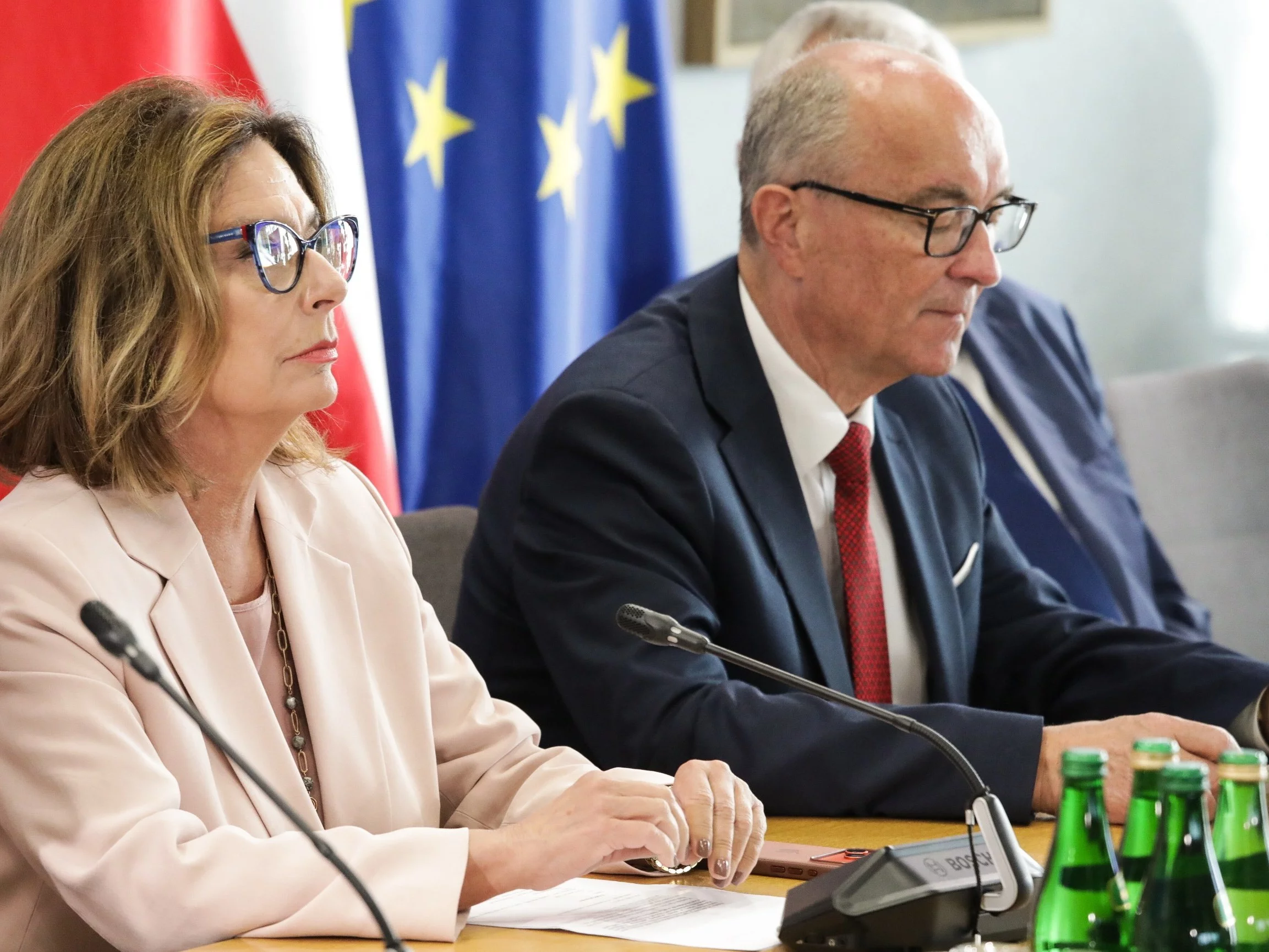 Marszałek Senatu Małgorzata Kidawa-Błońska (L) i marszałek Sejmu Włodzimierz Czarzasty