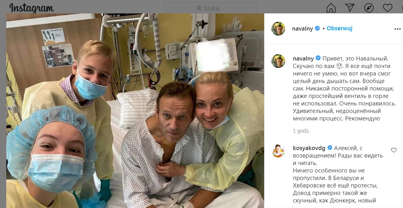 Zdjęcie rosyjskiego opozycjonisty Aleksieja Nawalnego opublikowano we wtorek przed południem.