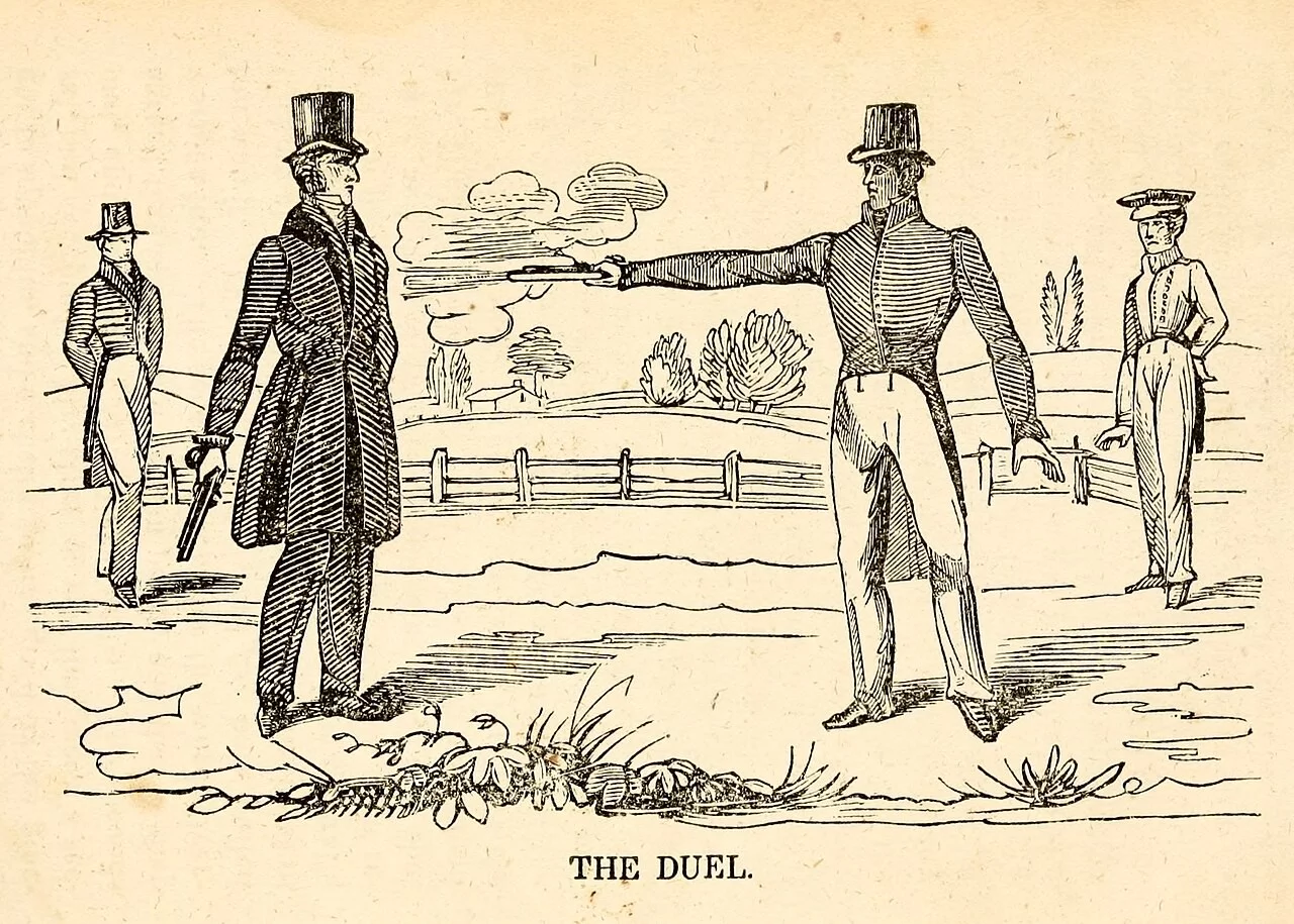 Pojedynek na pistolety między przyszłym prezydentem USA A. Jacksonem a jego rywalem, C. Dickinsonem