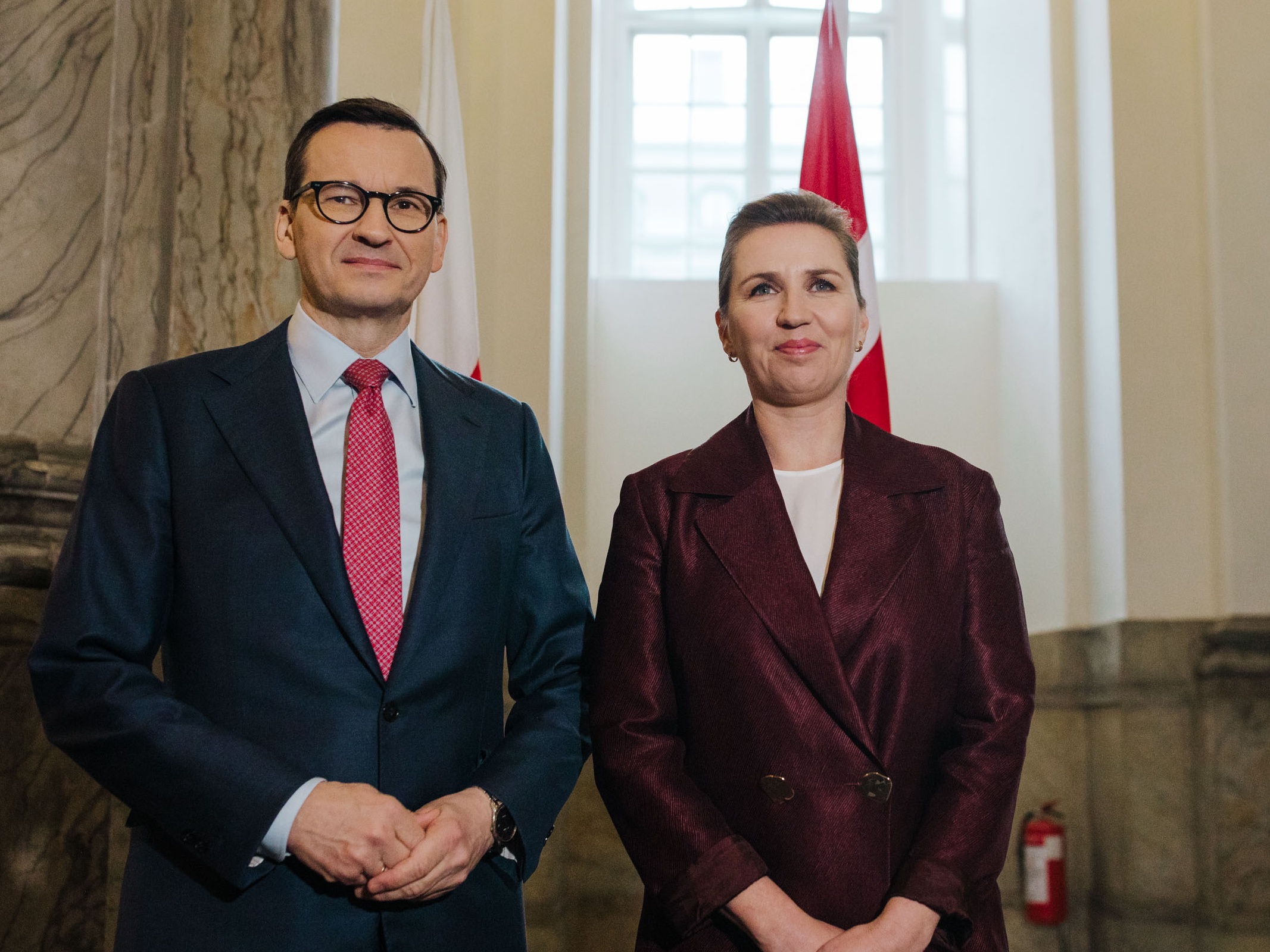 Premier Mateusz Morawiecki i premier Danii Mette Frederiksen