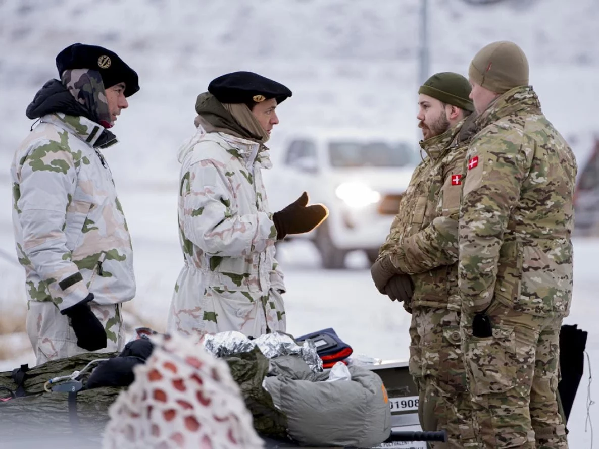 Duńscy i francuscy żołnierze na Grenlandii