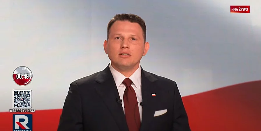 Sławomir Mentzen podczas debaty w TV Republika