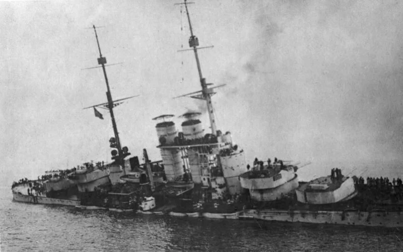 SMS Szent István - węgierski pancernik po storpedowaniu