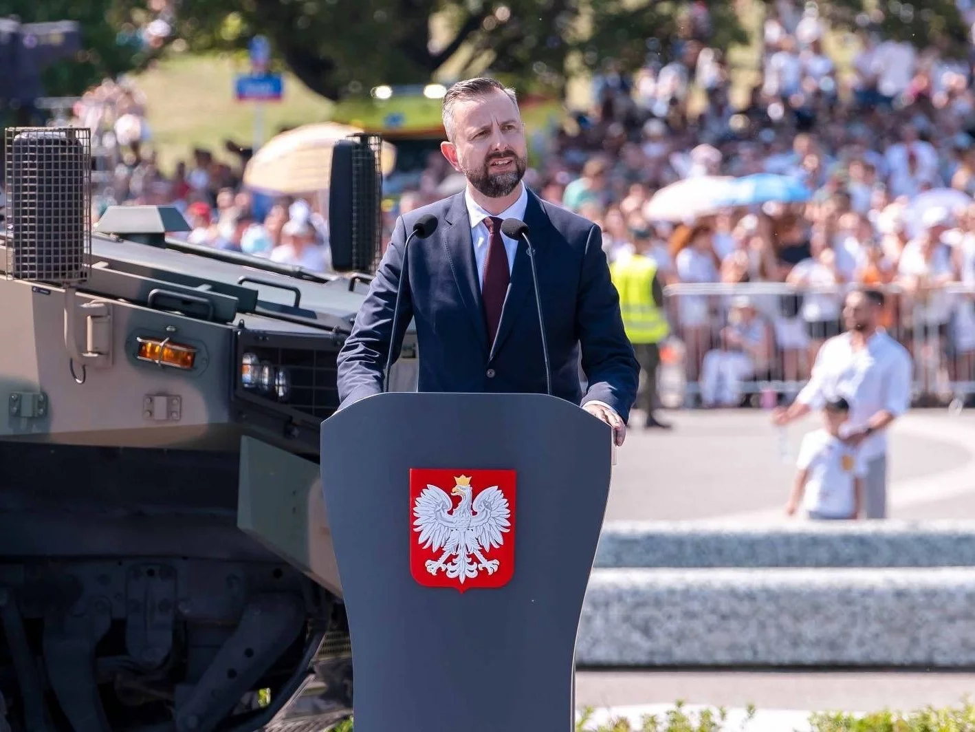"Nasz cel pozostało bardziej ambitny". Minister obrony wygłosił przemówienie